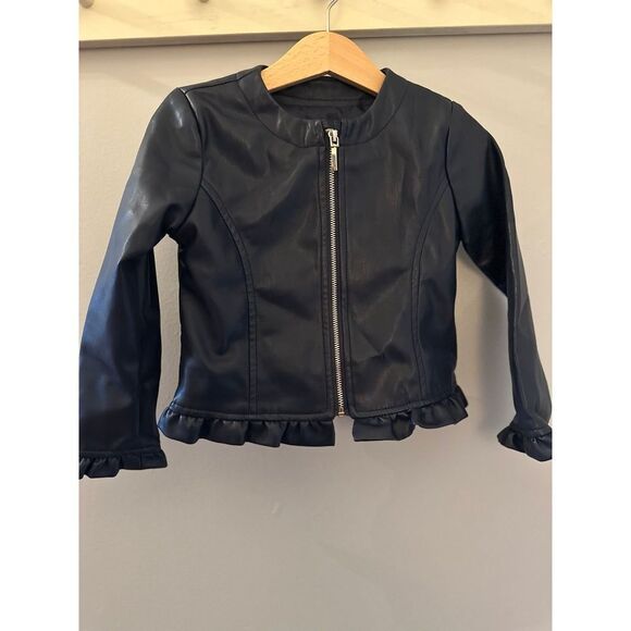 Mayoral faux leather coat navy